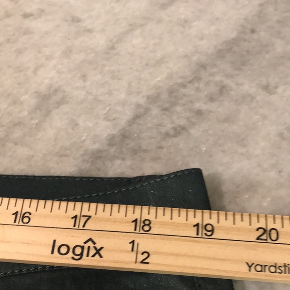 Lafayette 148 Pants Womens 16 Green Metallic Sheen Thompson Flat Front Jeans - Picture 5 of 9